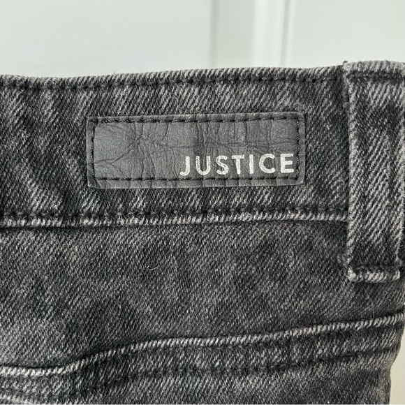 •JUSTICE• Black Leopard Print Denim Skort - Size 18 - Picture 6 of 9